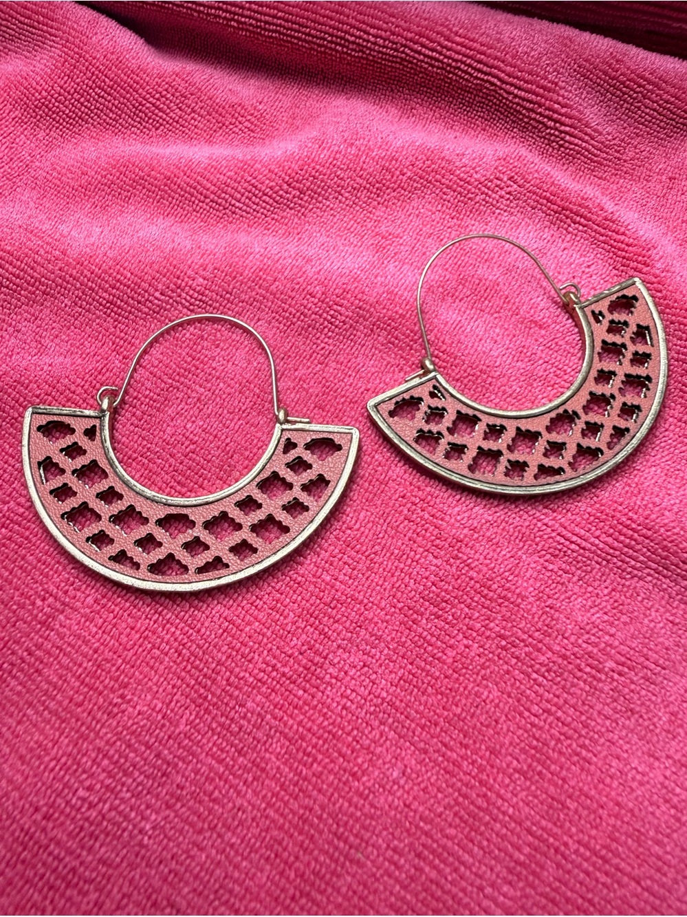 J.Crew crescent-shaped openwork boho earrings